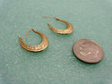 14K Real Gold Greek Key Pierced Hoop Earrings