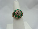 18K Gold Thai Princess Ring Unique Handcrafted Eme
