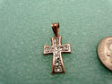 14K R/W Gold Cross Diamond Cut Pendant Charm 4 Cha