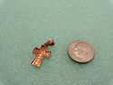 14K R/W Gold Cross Diamond Cut Pendant Charm 4 Cha