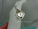 TIFFANY Heart Padlock & Key Charm Sterling Silver 