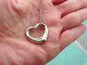 TIFFANY & Co. Open Heart 2 DIAMOND Pendant Necklac