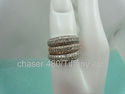 3 Diamond Pave Eternity Band Rings, Solid 14K Whit