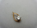 14K Solid Yellow Gold Diamond Solitaire Pendant G-