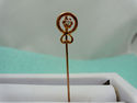 Diamond Lapel Brooch Hat Tie Stick Pin 14K Solid Y