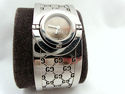 Gucci 112 Twirl Watch Stainless Logo Bangle Brown 