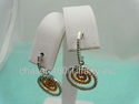 Mixed 14K Solid Gold Diamond Earrings - Pierced St