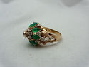 18K Gold Thai Princess Ring Unique Handcrafted Eme