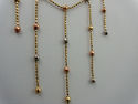 14K Solid Yellow, Rose, White Gold Necklace Facete