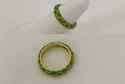 TIFFANY & Co 18K Gold & Green Enamel Domed Band Ri