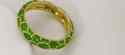 TIFFANY & Co 18K Gold & Green Enamel Domed Band Ri