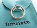 TIFFANY 5 Heart WIDE Band Ring - RARE Sterling Sil