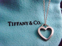 TIFFANY & Co. Open Heart Pendant Sterling Silver C
