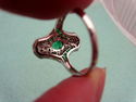 14K White Gold Brilliant Green Emerald & Diamond A
