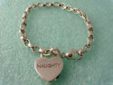 Lock Charm Bracelet w/ Naughty/Nice Sterling Silve