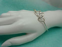TIFFANY & Co 3 Hearts Gold & Sterling Silver Bangl