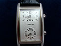 Coach Swiss 2 Dial Guilloche Face Silver Tank Stai