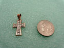 14K R/W Gold Cross Diamond Cut Pendant Charm 4 Cha