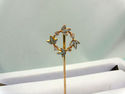 Diamond Lapel Brooch Hat Tie Stick Pin 14K Solid Y