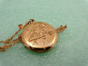 Locket Yellow Gold Fill w. Love Birds Engraved - G