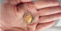 TIFFANY 18K Solid Gold Round Medallion Sterling Si