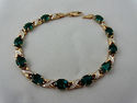 10K Y Gold Lab Emerald & Natural Diamond Tennis Br