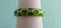 TIFFANY & Co 18K Gold & Green Enamel Domed Band Ri