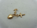 3 - 14K Yellow Gold Vintage Charm Pendant - Cross,
