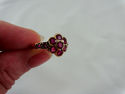 Vintage Rich Vibrant Red Ruby Flower Yellow Gold B