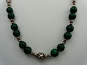 Vintage Malachite & Sterling Silver Mint Necklace