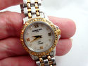 R.Weil Tango 18K GP Diamond Bezel &#'s M-O-P Face 