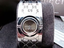 Gucci 112 Twirl Watch Stainless Logo Bangle Brown 