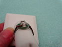 14K White Gold Brilliant Green Emerald & Diamond A