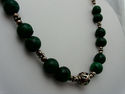 Vintage Malachite & Sterling Silver Mint Necklace