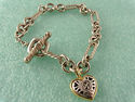 DAVID YURMAN 18K Heart Figaro Toggle Cable Charm B