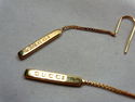  Gucci Lariat 18K 750 Yellow Gold MINT Earrings, B