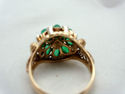 18K Gold Thai Princess Ring Unique Handcrafted Eme