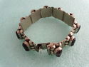 Carved Amethyst African Idols Silver Bracelet