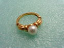 TIFFANY & Co. Solitaire Pearl Ring Solid 18K Gold 