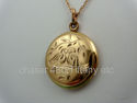 Locket Yellow Gold Fill w. Love Birds Engraved - G