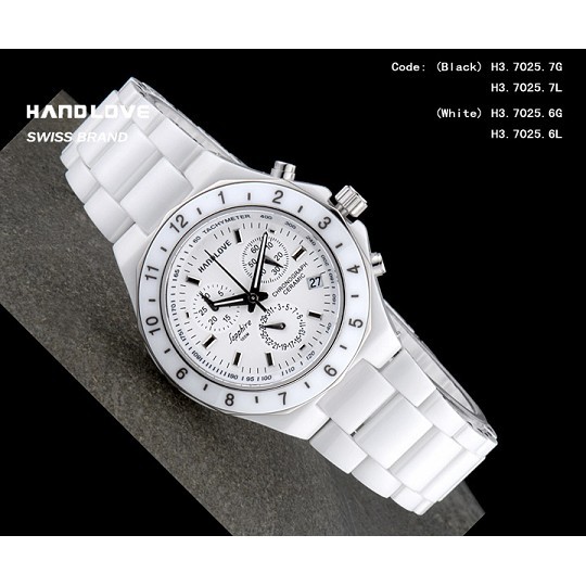 Handlove Sophisticated White Ceramic Men's Swiss W