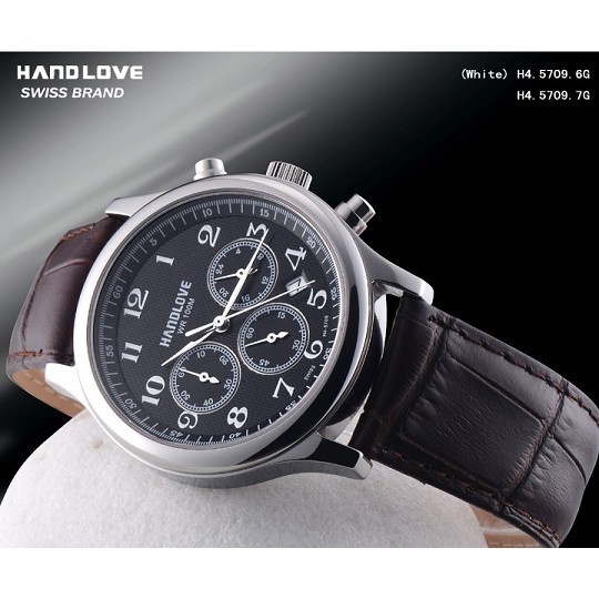 Handlove Black Dial Classic Design Leather Men's S