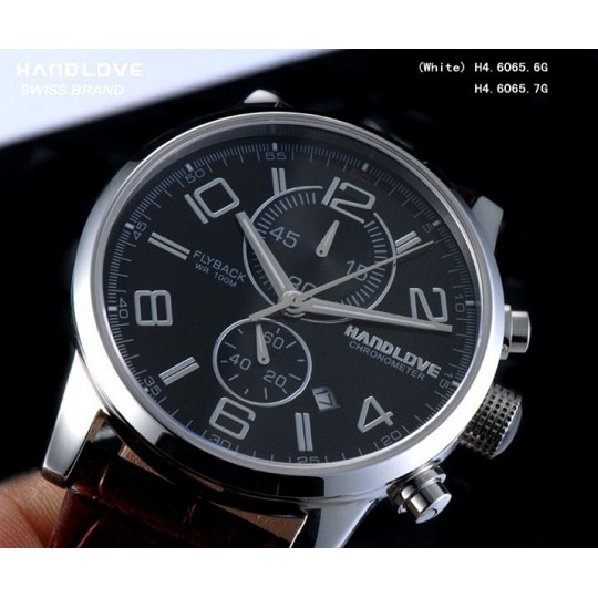 Handlove Imported Leather Glossy Black Dial Men's 