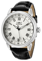 Men's Specialty White Textured Dial Black Leather