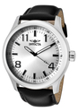 Men's Specialty Silver Dial Black Leather