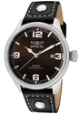 Men's Vintage Brown Dial Black Leather