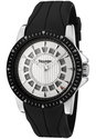 Men's White Dial Black Silicon