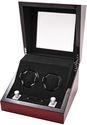 Multi-Function Mahogany Dual Slot Watch Winder