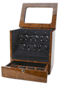 Multi-Function Burlwood Brown 6 Slot Watch Winder