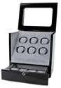 Multi-Function Black 6 Slot Watch Winder